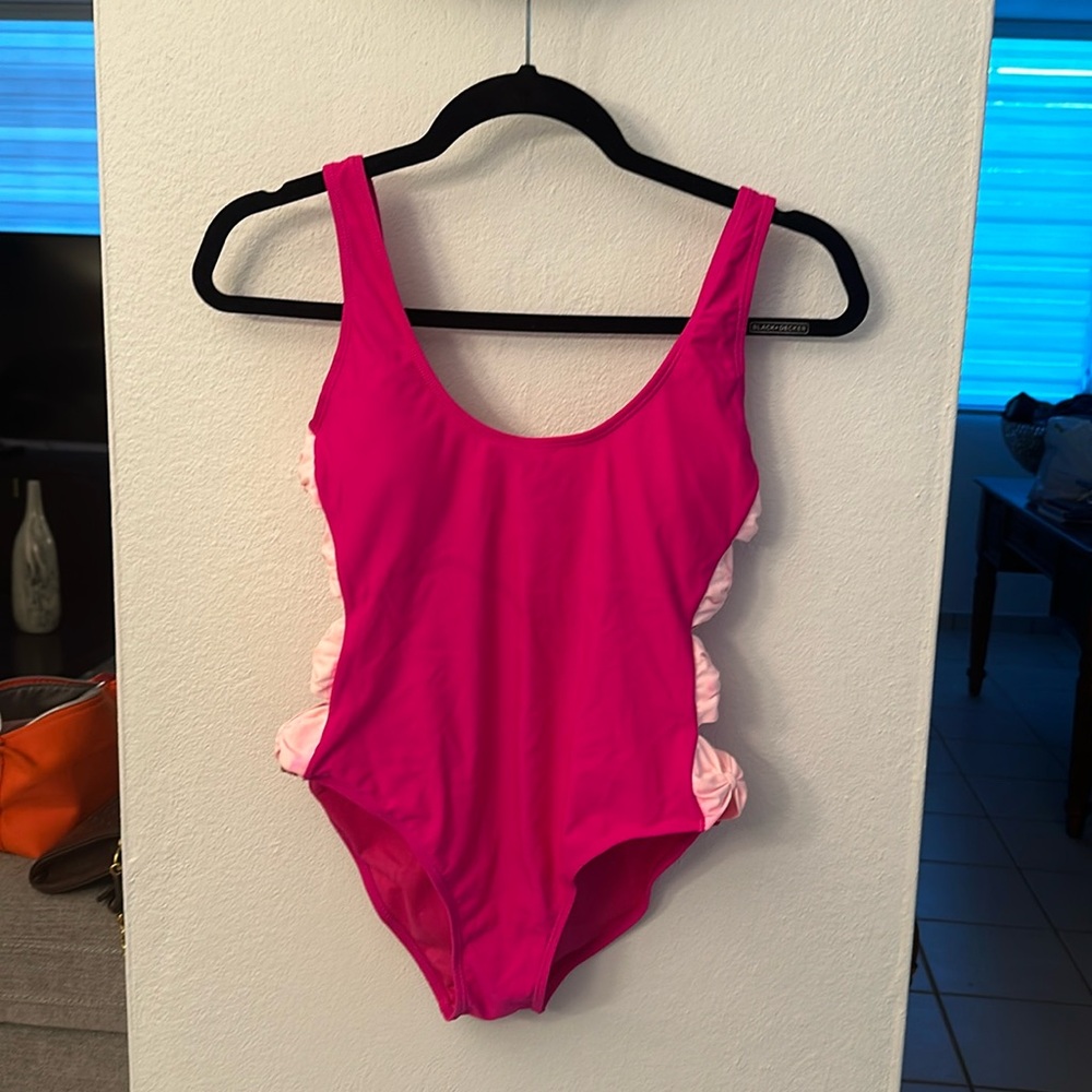 Open back one piece swimsuit
